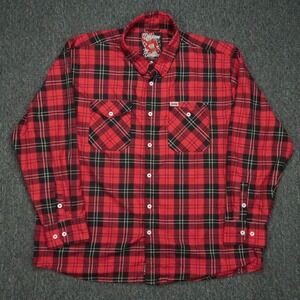Dixxon Shirt Mens 4XL Red Black Buffalo Plaid The‎ Diddley Long Sleeved Flannel